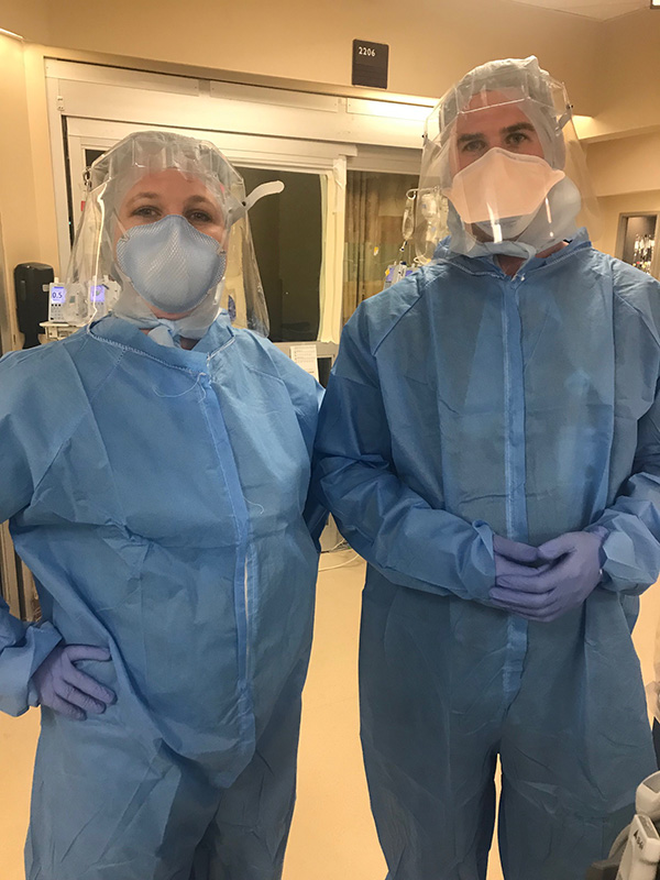 Internal medicine residents geared up with PPE
